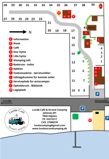 pladsoversigt lundø strand camping
